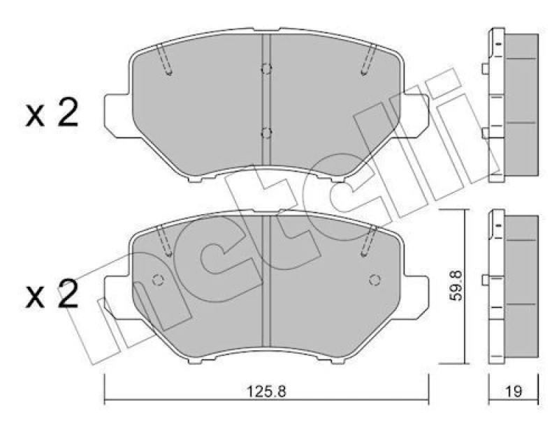 Image of METELLI Brake pad set METELLI 22-1463-0