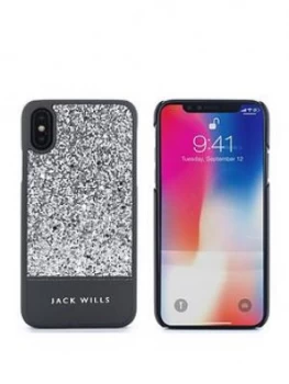 image of Jack Wills Apple iPhone X Glitter Inlay Wray Silver