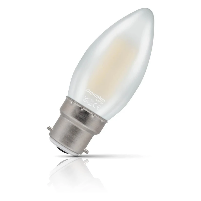 Image of Crompton Lamps LED Candle 6.5W B22 Filament Warm White Pearl (60W Eqv)