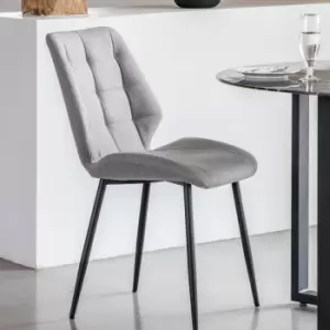 Image of Set of 2 Mesa Flatweave Dining Chairs Light Grey
