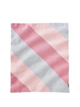 Image of Silver Cross Pink Stripe Knit Blanket