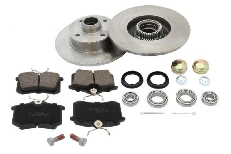 Image of MAPCO 47772 Brake disc and pads set Rear Axle, Brake Disc Type: solid, with ABS sensor ring Brake Set,disc brakes (3405)
