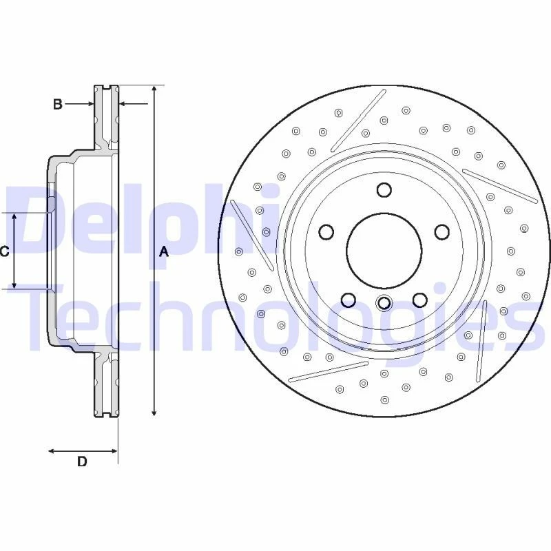 Image of DELPHI Brake disc DELPHI BG4714C