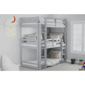 image of Tressa Triple Bunk Bed Grey - Grey