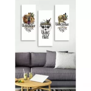 Image of MDF0078 Multicolor Decorative MDF Painting (3 Pieces)