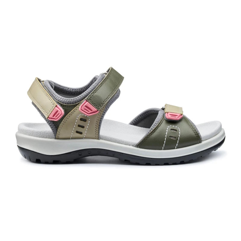 Image of Hotter Walk II Active Sandals Wide Fit Khaki-Moss female 3 (36)