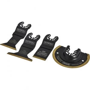 Image of Faithfull 4 Piece Multi Purpose Oscillating Multi Tool Titanium Blade Set
