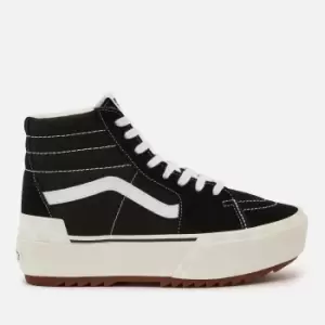 Image of Vans Ua Sk8-Hi Stacked, (Suede/Canvas) Black/Blanc De Blanc, size: 7, Unisex, Trainers, VN0A4BTW5ZN1