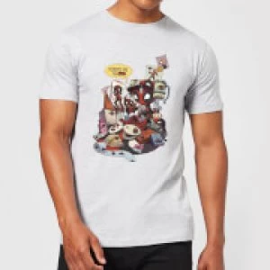 Image of Marvel Deadpool Merchandise Royalties Mens T-Shirt - Grey - 3XL