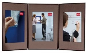 Image of Nobo Showboard 3 Panel Desktop Display Blue and Grey