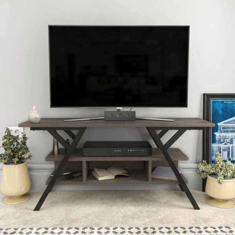 Image of Decorotika Minerva TV Stand TV Unit For Tv's Up To 55" Black Wenge