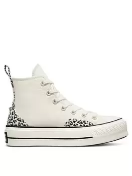 image of Converse Chuck Taylor All Star Lift Trainers - White/Black, Size 3, Women