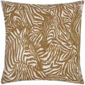 Image of Furn. - Hidden Zebra Cushion Caramel - Caramel