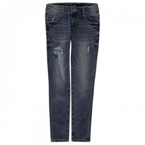 image of Guess Ripped Skinny Jeans - Mid Wash