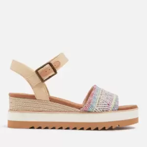 image of TOMS Womens Diana Flatform Canvas Sandals - UK 4