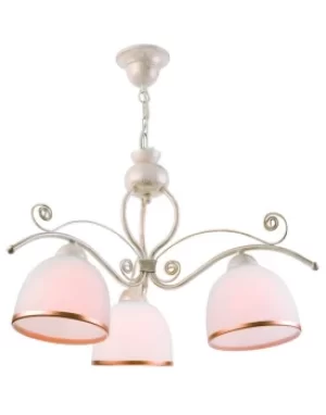 Image of Retro Multi Arm Pendant Ceiling Light White, 3x E27