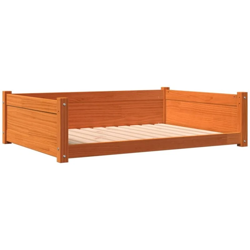 Image of VIDAXL Dog Bed Wax Brown 105.5x75.5x28cm Solid Wood Pine vidaXL 8721012362499