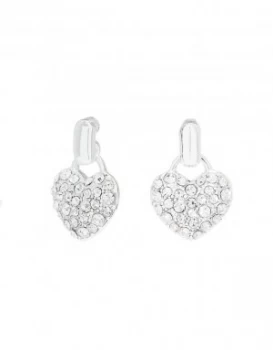 image of Lipsy Silver Colour Mini Heart Drop Stud Earrings