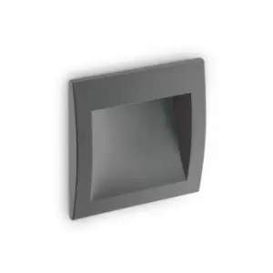 image of Wire LED Outdoor Square Recessed Wall Light Anthracite IP65, 3000K