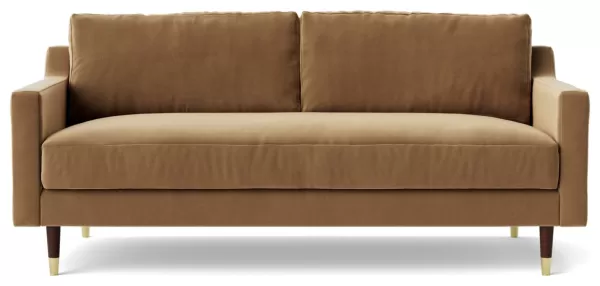 Swoon Rieti Velvet 2 Seater Sofa - Biscuit