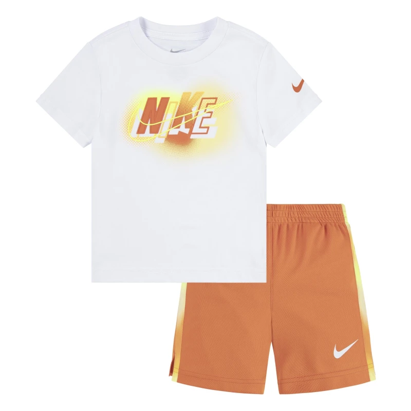 Image of Nike T-Shirt and Shorts Set Infants - Orange Orange 3 - 4 Years