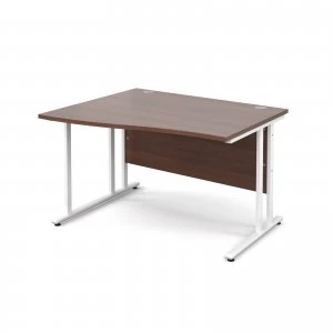 image of Maestro 25 WL Left Hand Wave Desk 1200mm - White Cantilever Frame wal