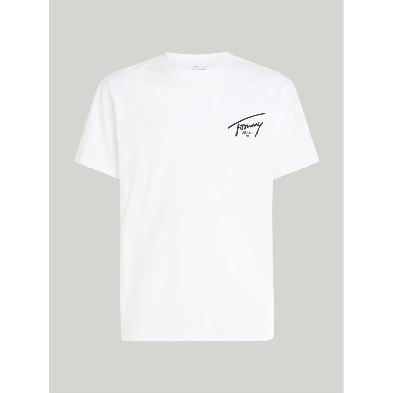 Image of Tommy Jeans Back Flag Logo T-Shirt Sig White male XS