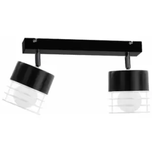 image of Keter Mao Twin Ceiling Spotlight Black, 50cm, 2x E27