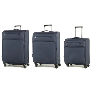 image of Rock Madison Set of 3 Lightweight Expandable 4-Wheel Spinner Suitcases - Navy