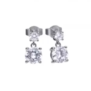 image of Diamonfire Silver White Zirconia Classical Earrings E5604