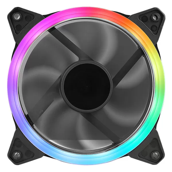 Image of CIT OEM Rainbow Ring 12cm Fan 4pin Molex 3pin White Box