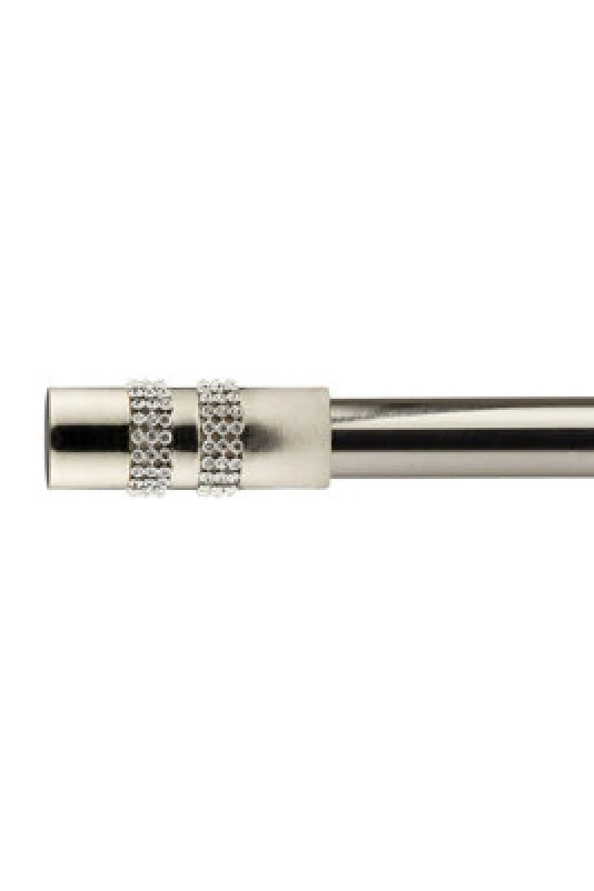 Image of Unknown 16-19mm Sparkle Extendable Eyelet Metal Curtain Pole Set Brushedsilver 160-300Cm