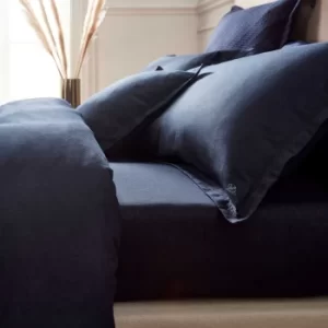 Image of Bedeck of Belfast Fine Linens Muro Double Fitted Sheet, Midnight