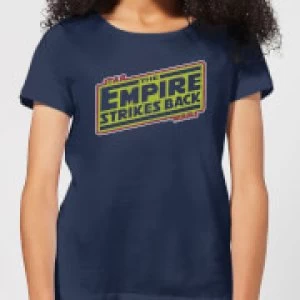 Image of Star Wars Empire Strikes Back Logo Womens T-Shirt - Navy - L