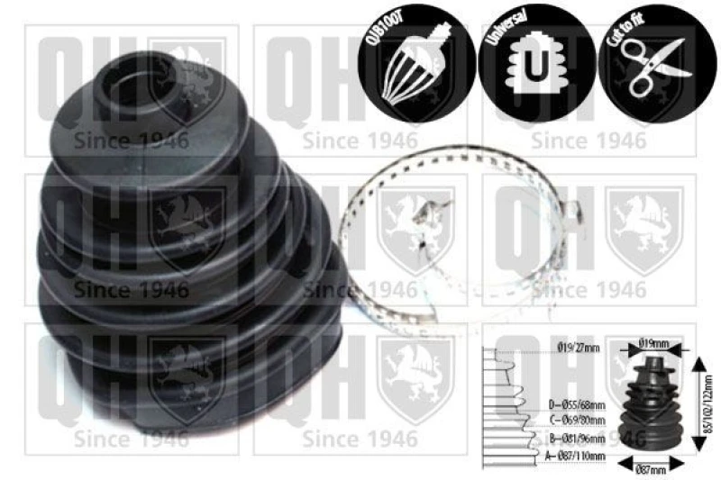 Image of QUINTON HAZELL CV boot kit, drive shaft QUINTON HAZELL QJB8500