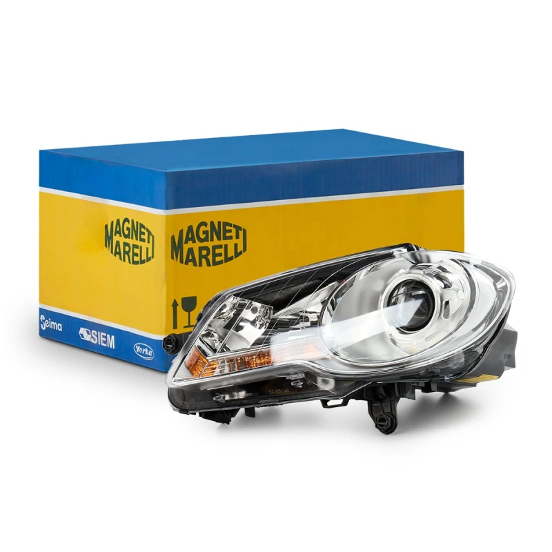 Image of MAGNETI MARELLI 711307022687 Headlights H21W, Left, with motor for headlamp levelling, Halogen Headlight (259)