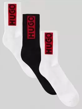 image of HUGO Bodywear 3P Qs Logo Design Cc Socks, Assorted, Size 39-42, Men