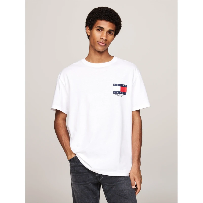 Image of Tommy Jeans Regular Signature Flag T-Shirt White XL