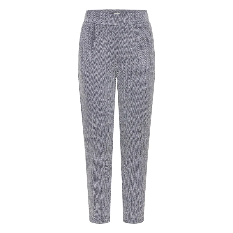 Image of Ichi Womens Trousers Ichi Kate Jacquard 8 Bleu Female M