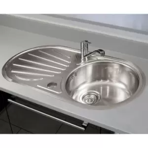 image of Reginox - Galicia 1.0 Bowl Kitchen Sink Reversible Stainless Steel Inset Round