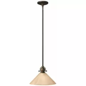 Image of Loops - 1 Bulb Ceiling Pendant Light Fitting Olde Bronze LED E27 60W Bulb
