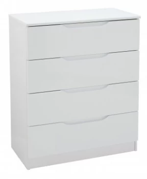 Image of Legato 4 Drawer Chest - White Gloss