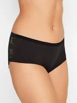 Image of Yours Long Tall Sally 3pk Lace Back Stretch Full Briefs, Black, Size 14-16, Women