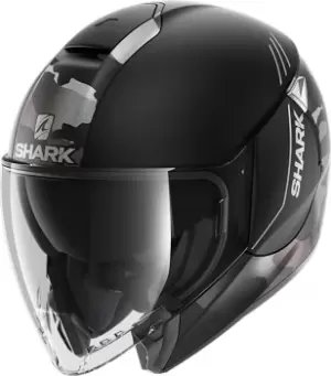 Image of Shark City Cruiser Genom Matt Jet Helmet, black-grey Size M black-grey, Size M