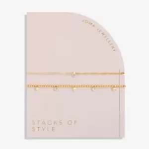Image of Stacks Of Style Cz Gold Set Of 2 Bracelet 6328