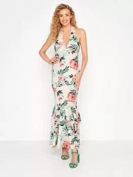Image of Long Tall Sally Halter Neck Floral Midi Dress, Pink, Size 10, Women