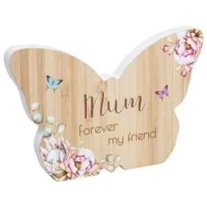 image of Vintage Floral Butterfly Plaque Mum