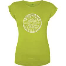 Image of The Beatles - Sgt Pepper Drum Womens Medium T-Shirt - Green
