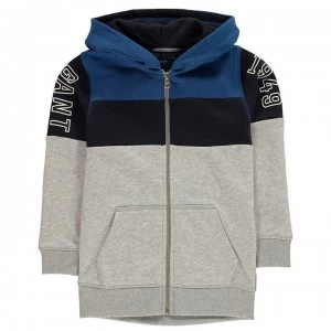 image of Gant Colour Block Hoody - Light Grey 94