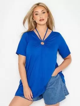 Image of Yours Ring Detail Swing Top Cobalt Blue Size 20, Women